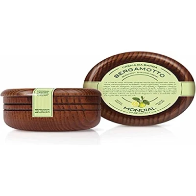 Imagen de Mondial Crema Afeitar Bergamota &amp; Neroli Bol Madera 140ml, Único, 140 ml