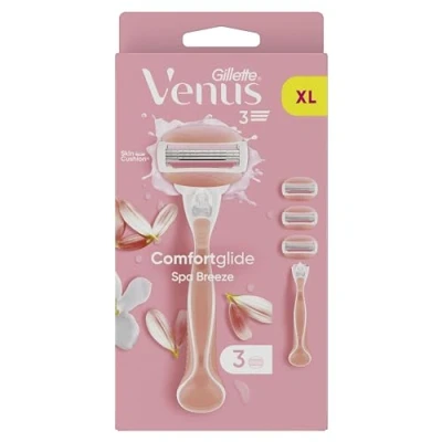 Imagen de Venus Gillette ComfortGlide Spa Breeze, 3 Recambios, Hojas Para Una Depilación Suave, Apurada Y Duradera