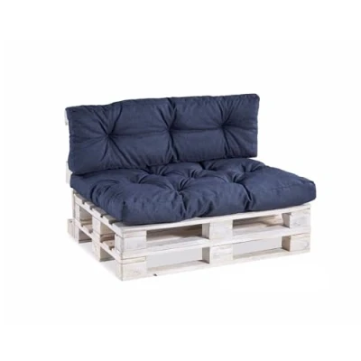 Imagen de Gutekissen® Cojines para palets PPI (Respaldo 120x40, gesteppt Azul Oscuro)