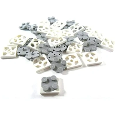 Imagen de LEGO Bricks 3680 City Plancha con Base giratoria (2 x 2 pivotes, 20 Unidades), Color Blanco y Gris