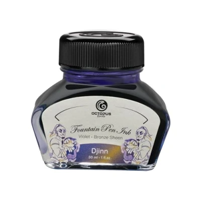 Imagen de Octopus Fluids Djinn Sheen Ink Tinta para pluma estilográfica, 30 ml, color azul