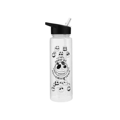 Imagen de Pyramid International Disney Botella de agua plástico transparente con diseño El extraño mundo la ciudad Halloween, 540 ml, producto oficial