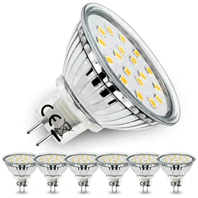 Imagen de Allesgute MR16 LED GU5.3 Bombillas Blanco Neutro 4500K，5W 12V Equivalente a 45W Lámpara Halógena 450LM, 120 Ángulo, no regulable Spot Bulbs(Set of 6)