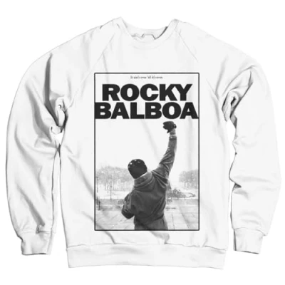 Imagen de Rocky Licenciado Oficialmente Balboa It Ain&#039;t Over Sudaderas (Blanco) Small