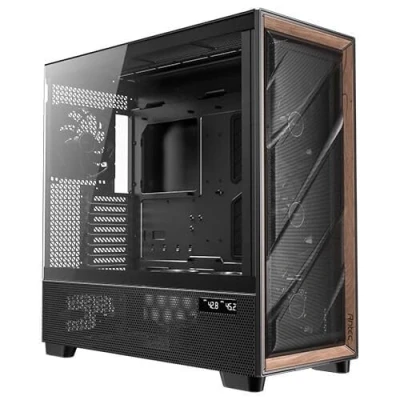 Imagen de Antec Flux PRO Estuche para juegos de PC vidrio templado torre completa, color negro y madera