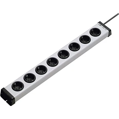 Imagen de Ehmann 0200x00082301 Regleta Universal (8 enchufes, Cable de 1,5 m), 230 V, Gris