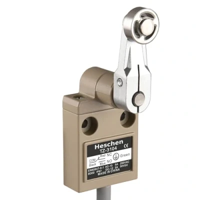 Imagen de Heschen Interruptor de límite compacto precableado, TZ 3104, émbolo SPDT NO + NC momentáneo AC 250V 5A IP67 impermeable