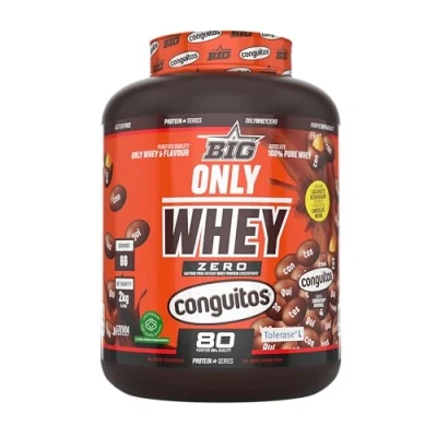 Imagen de BIG Proteinas Whey Proteina en Polvo para Desarrollo de Masa Muscular y Recuperación Materia Prima Premium Protein Sin Lactosa, Azúcar, Grumos (2Kg, Conguitos)