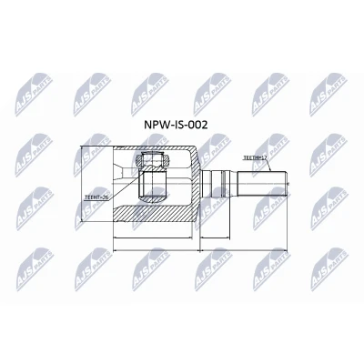 Imagen de NTY NPW IS 002 Junta Homocinética Eje delantero, izquierda NBR (caucho nitril butadieno) ISUZU: Trooper I SUV