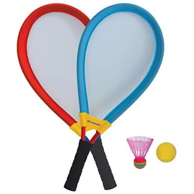 Imagen de Schildkröt Juego de Raquetas Gigantes, Dos Bádminton Extragrandes con una Red Elástica, Pelota Blanda y un Volante Colores, 970150