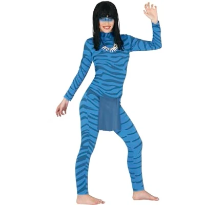Imagen de FIESTAS GUIRCA Disfraz de felino Azul para Mujer Adulta Talla 36 38