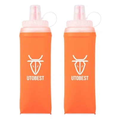 Imagen de UTOBEST Soft Flask Botella de agua plegable para correr, senderismo, ciclismo, escalada, 500 ml