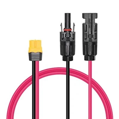 Imagen de RIIEYOCA Conector Solar a Adaptador XT60, Cable de 12 AWG Hembra XT60 Panel conexión para estación energía portátil y generador (60 cm)