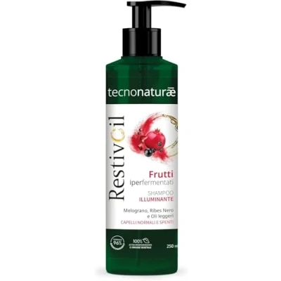Imagen de Restivoil Tecnonaturae Champú iluminador para el cabello normal, frutas hiperfermentadas, aceites ligeros y biodegradables, 250 ml