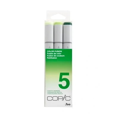 Imagen de Copic Sketch Set «Color Fusion 5», 3 rotuladores dobles con punta mediana y de pincel.
