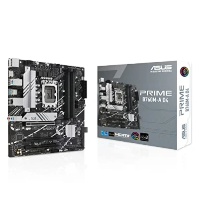 Imagen de ASUS Prime B760M A D4 CSM Placa Base Intel B760, LGA 1700, mATX, DDR4, PCIe 5.0, 2 Ranuras M.2, WiFi 6E, USB 3.2 Gen 2, Type C, Negro