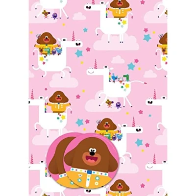 Imagen de Hey Duggee Papel de regalo, 4 hojas, etiquetas, tamaño la hoja, 70 x 50 cm, producto oficial con recursos responsables