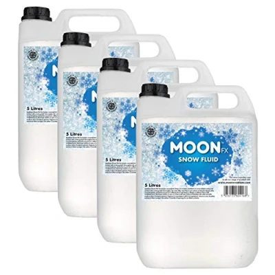 Imagen de MoonFX M04175 Líquido de nieve profesional 20 L (4 x 5 litros) que produce copos a base espuma blanca esponjosa