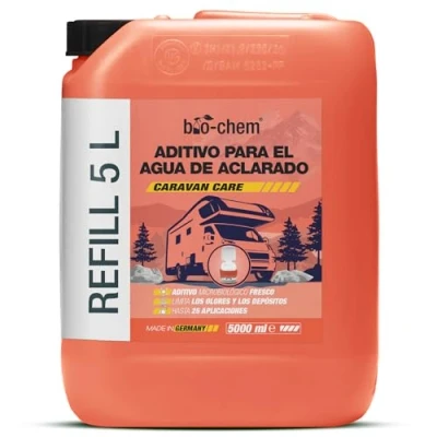 Imagen de bio chem Aditivo Sanitario para el Agua de Las cisternas 5L Nueva fórmula con microorganismos Producto Limpieza inodoros Secos en campings y caravanas