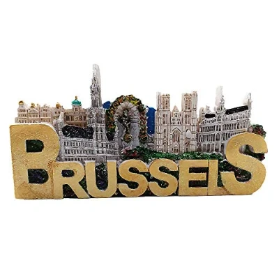 Imagen de imán 3D para nevera de Bruselas, Bélgica, recuerdo turístico, colección regalo, decoración del hogar y la cocina, magnético