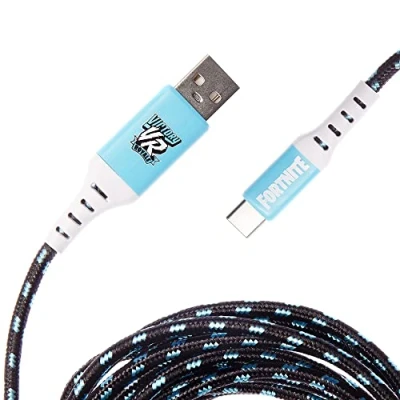Imagen de Numskull cable USB C trenzado oficial Fortnite de 4 m, carga rápida, compatible con PlayStation 5, Xbox Series X y S