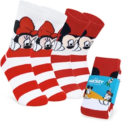 Imagen de Disney Calcetines Antideslizantes Mujer de Casa Stitch Mickey Minnie Baby Yoda Pack 2 (Multicolor Stitch/Angel)