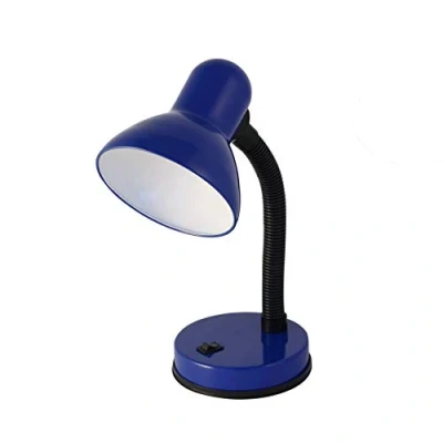 Imagen de Velamp Charleston Lámpara de Mesa E27, Compatible con LED, Brazo Flexible, Cable e Interruptor, para habitación niños, Escritorio, Estudio, 41 W, Turquesa