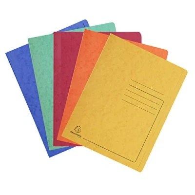 Imagen de Exacompta Ref. 39992E Cartón de 25 camisas impresas Iderama en tarjeta brillante 355 g/m², camisa certificada FSC®, tamaño 24 x 32 cm para documentos A4, color azul