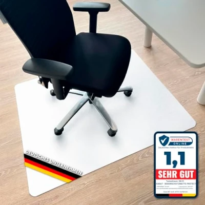 Imagen de Floordirekt Esterilla protectora de suelo para suelos duros, alfombrilla silla oficina colores, base polipropileno, grosor: 1,9 mm (114 x 150 cm, semitransparente)