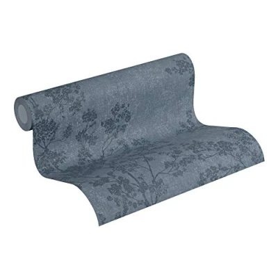 Imagen de Papel pintado Bosque New Walls Cosy &amp; Relax A.S. Création tejido no 10.05 m x 0.53 Azul Fabricado en Alemania 373974 37397 4