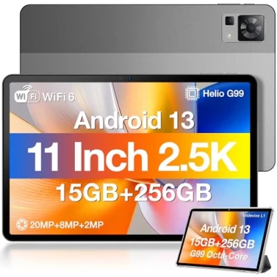 Imagen de DOOGEE T30 PRO Tablet Android 13 de 11 pulgadas, pantalla 2.5K Helio G99 Octa Core 15GB RAM + 256GB ROM /2TB TF táctil, 8580mAh/33W, 20MP Dual SIM 4G LTE +5G WiFi Widevine L1/TÜV