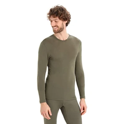 Imagen de Icebreaker Top de Peso Medio 175 Everyday para Hombre Camiseta Manga Larga con Cuello Redondo Capa Base 100% Lana Merino Loden, S
