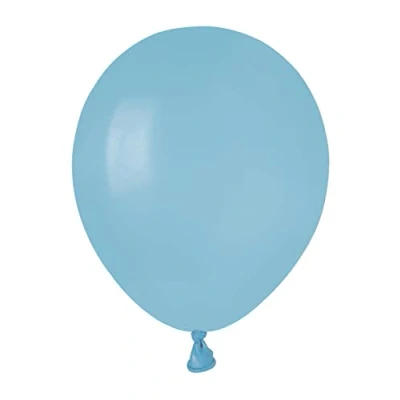 Imagen de Paquete 100 globos en latex natural Premium Quality A50 (Ø 13cm / 5&quot;), azul claro pastel