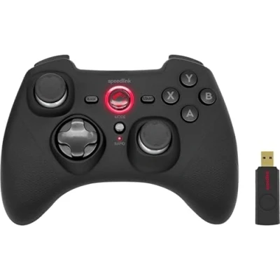 Imagen de Speedlink RAIT Gamepad Wireless inalámbrico con función de vibración, para PC/PS3/Switch, negro