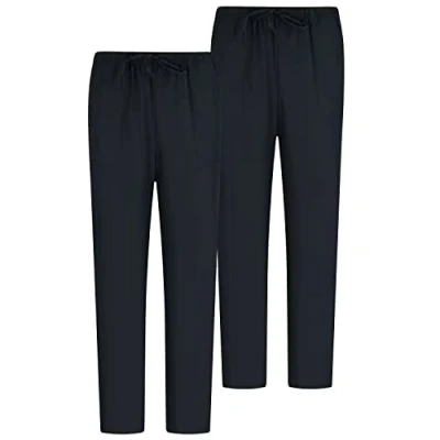 Imagen de MISEMIYA Pack 2 Pcs PANTALÓN Sanitarios Unisex Cintura ELÁSTICA UNIFORMEES Uniformes MEDICOS UNFIROMES Laboratorios M, Negro 68