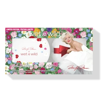 Imagen de Wet n Wild Marilyn Monroe Icon Luminous Setting Powder, Polvo Traslúcido Fijador con Vitamina E y Perlas Difusoras de Luz para un Efecto Luminoso, Incluye Esponja Aplicación Suave, Translucent