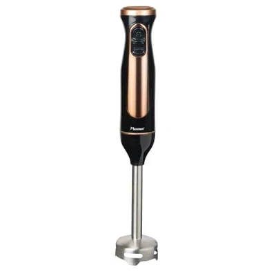 Imagen de Bestron batidora de mano, inmersión con 2 niveles velocidad y mango ergonómico, incluye función turbo más 14.000 rpm, varilla extraíble, material: acero inoxidable, color: