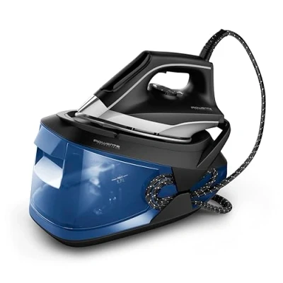 Imagen de Rowenta Centro de planchado Turbosteam Potencia 2600W, salida vapor 120g/min, golpe 350g/min, vertical, modo Eco, suela MicroSteam400 láser, depósito extraíble XL 1,7L, VR8325