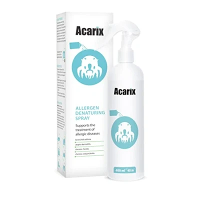 Imagen de Spray antiácaros Acarix Líquido natural para ácaros y alérgenos de perros gatos Laboratorio probado en los Estados Unidos Un remedio eficaz del colchón Seguro eficiente.