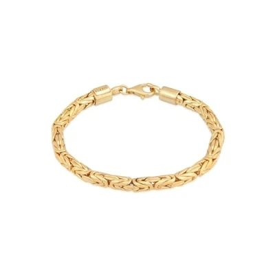 Imagen de Kuzzoi pulsera de Plata Buda para hombre, hecha a mano (5 mm) 925 chapada en oro, real dorada hombres, 26,3 g peso, 0202152422, 21 centimeters, ley
