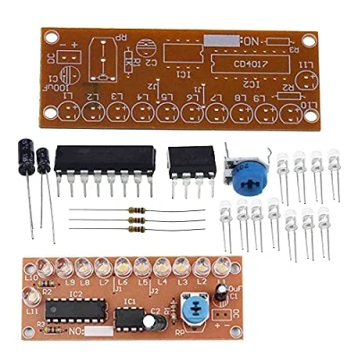 Imagen de Reland Sun NE555 CD4017 Luz de Flujo agua Módulo LED DIY Electrónica Marquesina Kit bricolaje Blanco electrónico