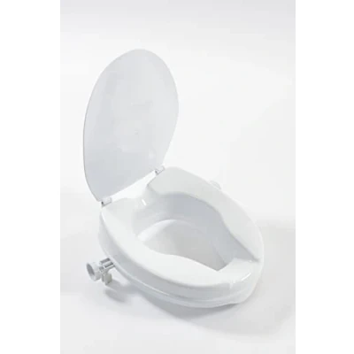Imagen de NRS Healthcare Asiento de inodoro Linton con tapa, 50 mm, color blanco