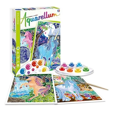Imagen de Sentosphère Aquarellum Phospho Unicorns Fluorescente Unicornios, Color Unisex, 2 Unidad (Paquete de 1) 6412