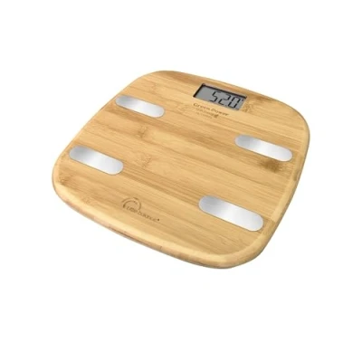 Imagen de LITTLE BALANCE 8359 Bambou Connect 4 USB, Impedanciómetro conectado, Análisis de composición corporal (Peso/Grasa/Agua/Masa ósea y masa muscular/IMC), 150 kg, Bambú auténtico