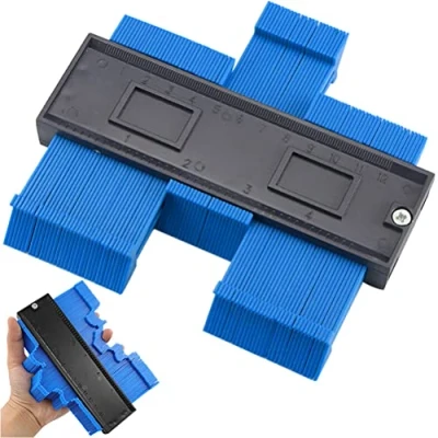 Imagen de Retoo Medidor de contorno para marcadores agujeros profundos, calibrador duplicación contornos con cerradura una copia precisa forma irregular laminados