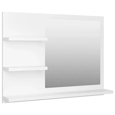 Imagen de vidaXL Espejo de Baño Inodoro Aseo Muebles Mobiliario Decoración Adorno Habitación Moderno Duradero Estable Madera Contrachapada Blanco 60x10,5x45 cm