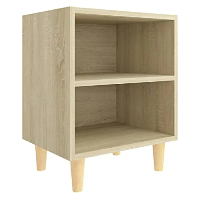 Imagen de vidaXL Mesita de Noche con Patas Aparador Auxiliar Armario Cama Dormitorio Habitación Organizador Almacenamiento Roble Sonoma 40x30x50 cm Madera Pino