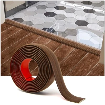 Imagen de Art3d Tiras de transición vinilo autoadhesivas para suelos laminados, 1 m, unir huecos en el suelo, umbral alfombra, suelo baldosas, 122 x 4 0,3 cm, madera cerezo