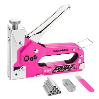 Imagen de ValueMax Grapadora Manual 3 en 1, Tapicero, Pistola con 2000 grapas y Quita para Tapicería, Herrajes de Fijación, Decoración, Carpintería, Muebles
