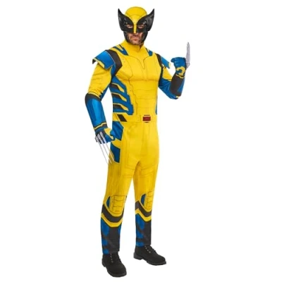 Imagen de Rubies Disfraz Lobezno para adultos, Jumpsuit impreso, guantes con cuchillas y máscara, Wolverine, Licencia Oficial Marvel Deadpool 3 Carnaval, Halloween, Despedidas, Fiestas Temáticas Cosplay